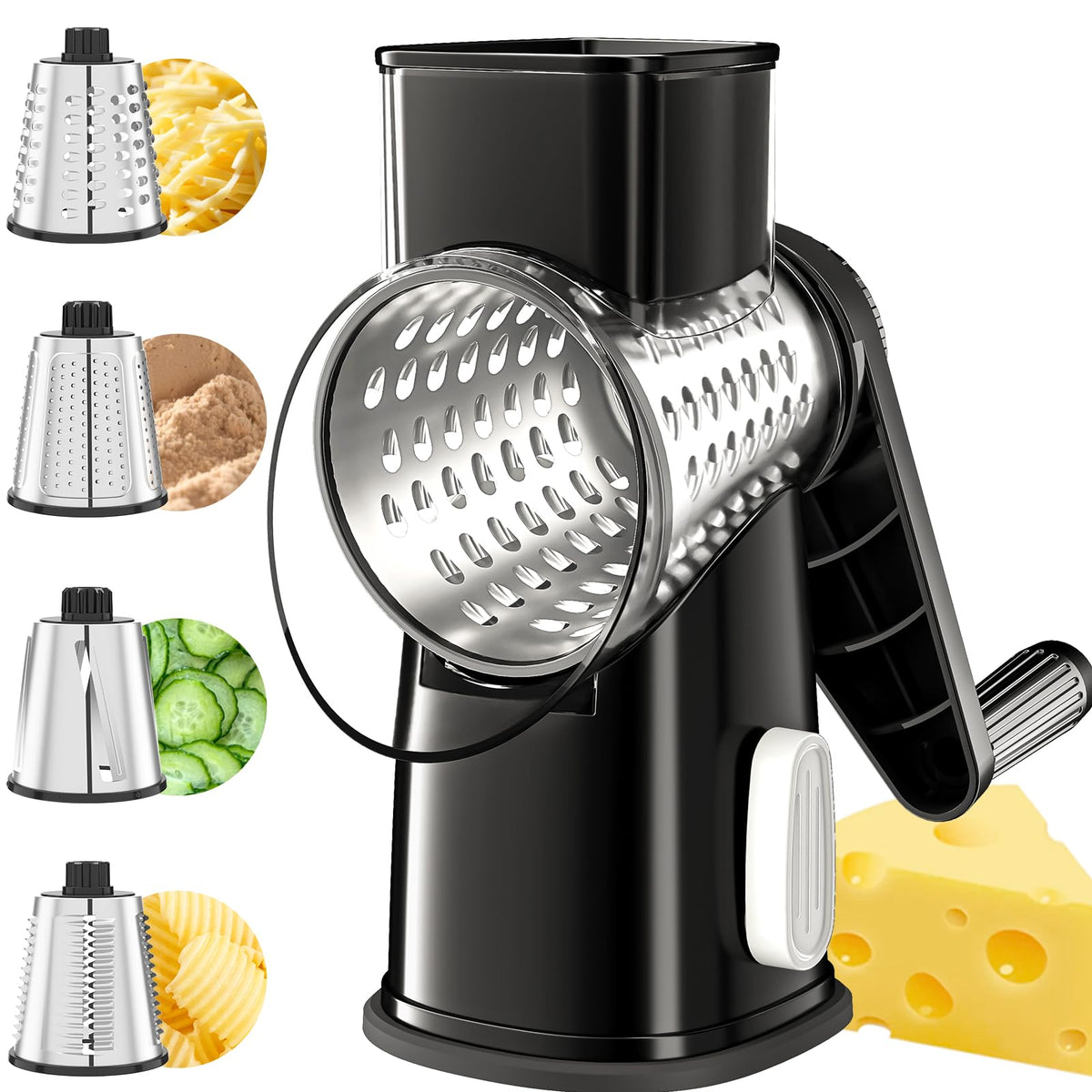 Rallador de queso VEKAYA con 4 discos 430 para trocear rápido