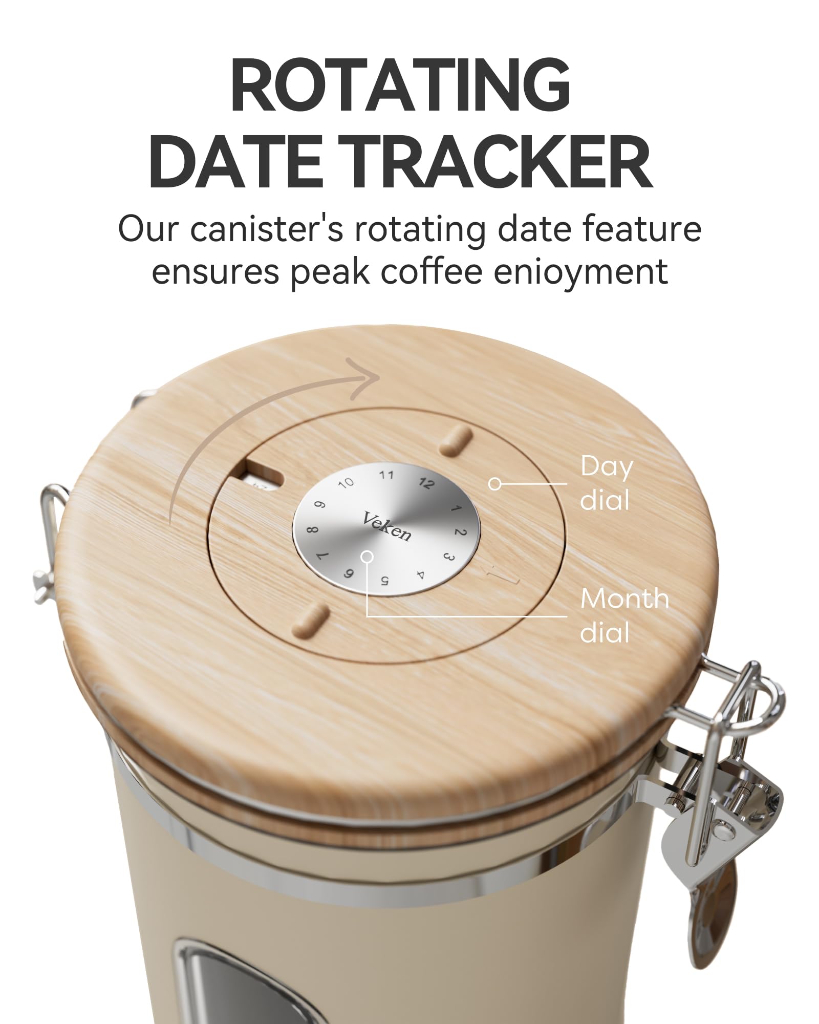 Veken Bote Café con cuchara inoxidable: medida precisa para tu café.