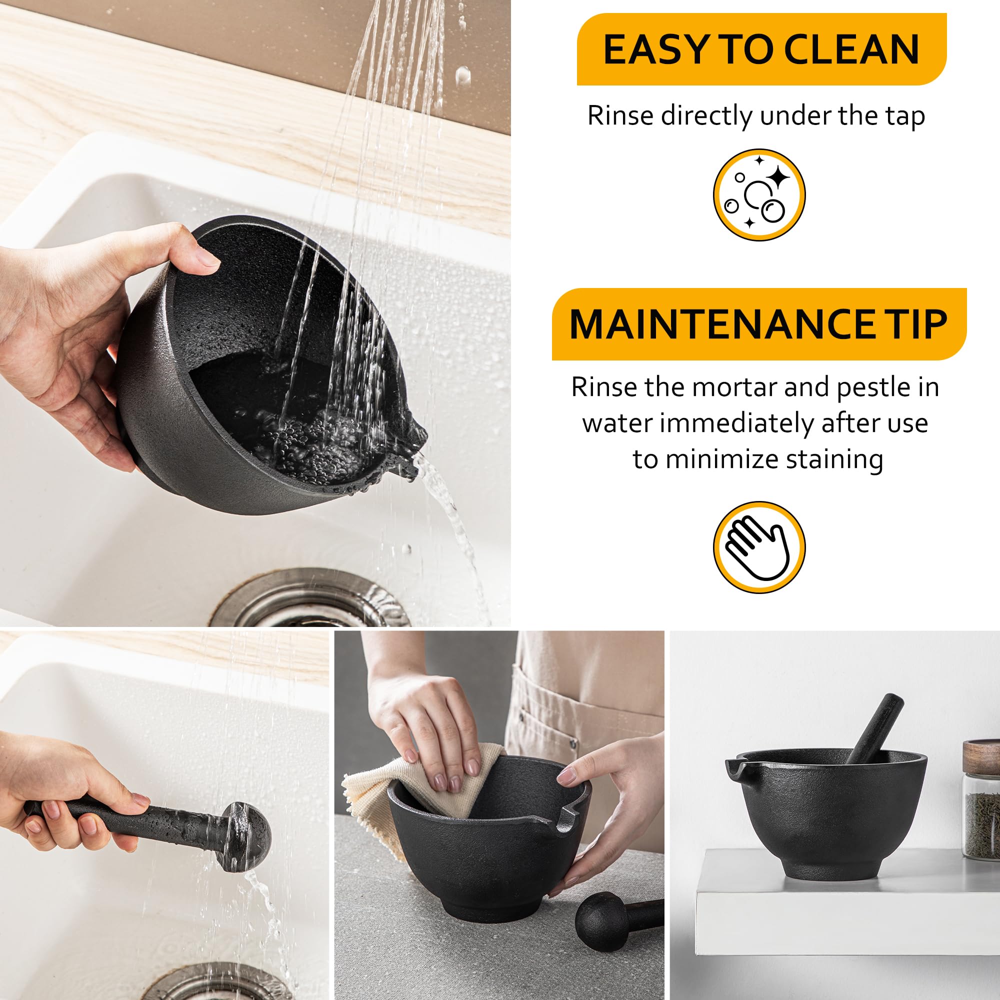 Velaze mortero, capacidad 3 tazas, práctico para porciones de receta