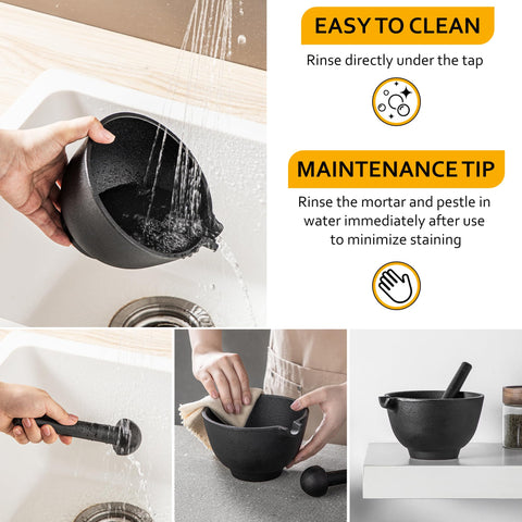 Velaze mortero, capacidad 3 tazas, práctico para porciones de receta