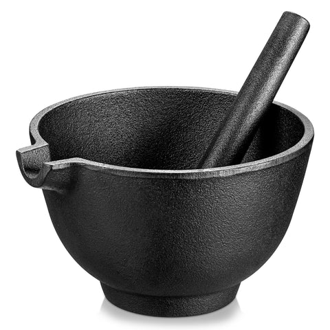 Velaze mortero de hierro fundido, 6-5 pulgadas, ideal para moler hierbas y especias