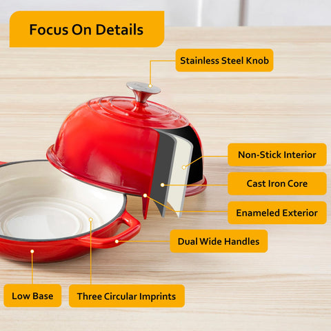 Velaze olla esmaltada diseño ergonómico para servir directamente en la mesa.