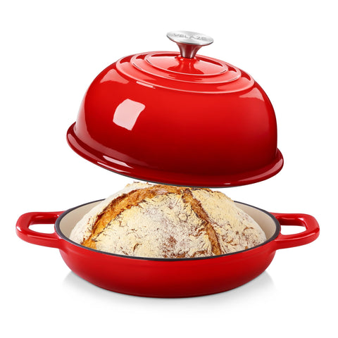 Velaze olla esmaltada con tapa domo para pan con vapor y corteza crujiente.