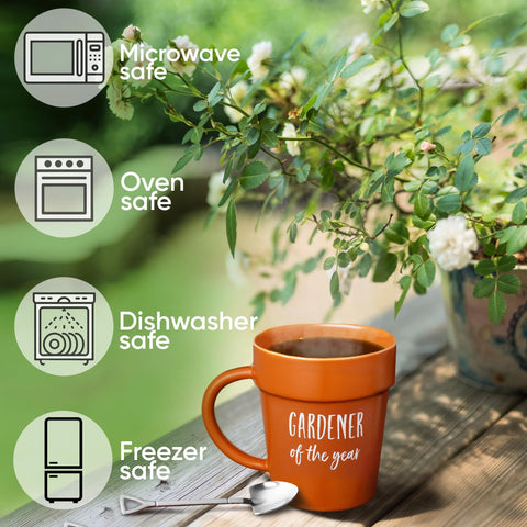 Taza grande de cerámica Velenti Gardener para café, té o chocolate