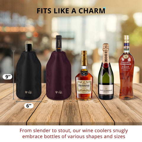 Velfli Duo enfriador vino negro uso picnic: ideal para exteriores.