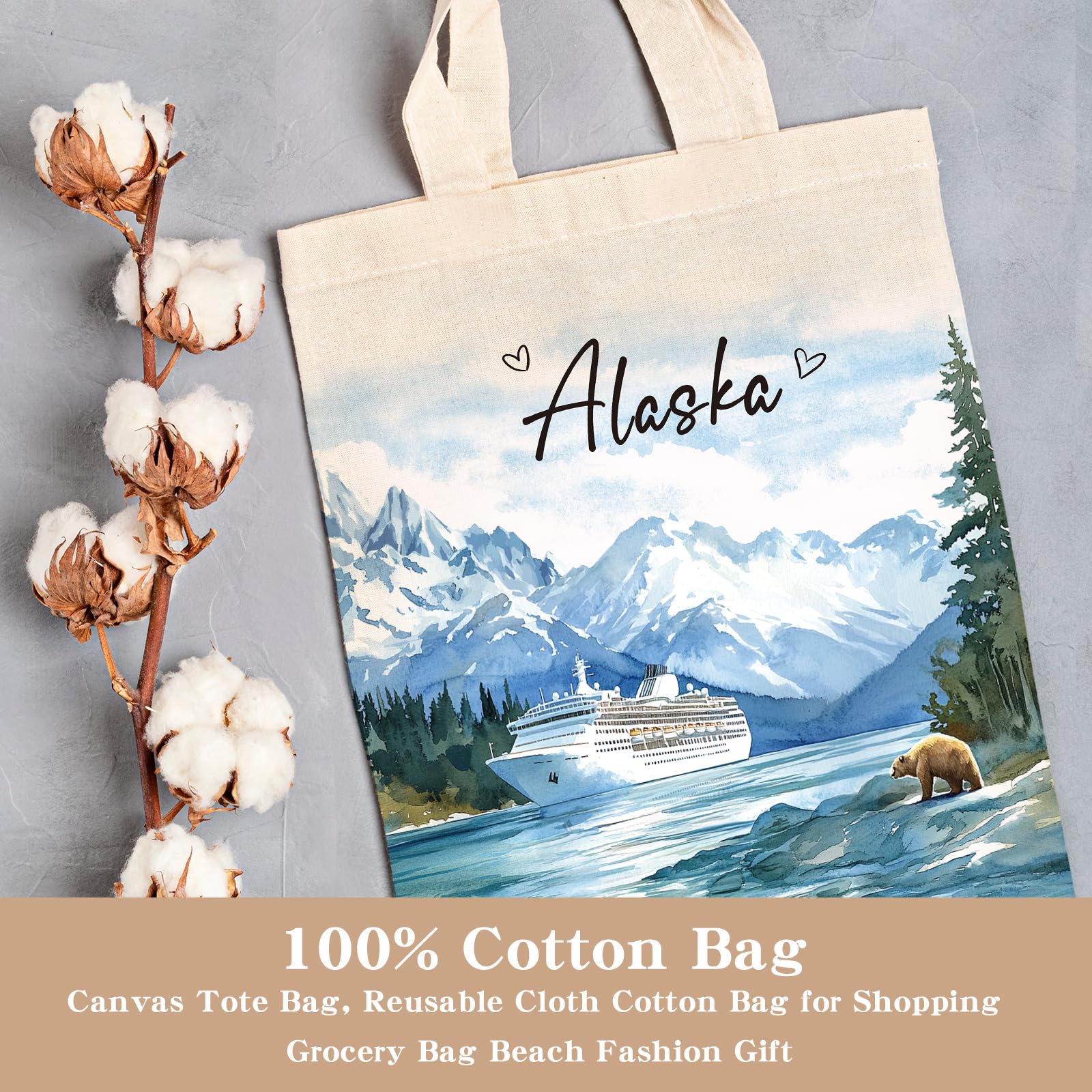 Bolsa VeloKomo Alaska con dibujo acuarela limón, perfecta para uso diario y viajes.