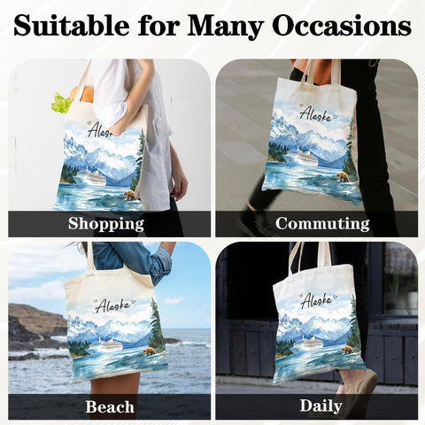 Tote de lona VeloKomo Alaska, lavable y plegable para viajar.