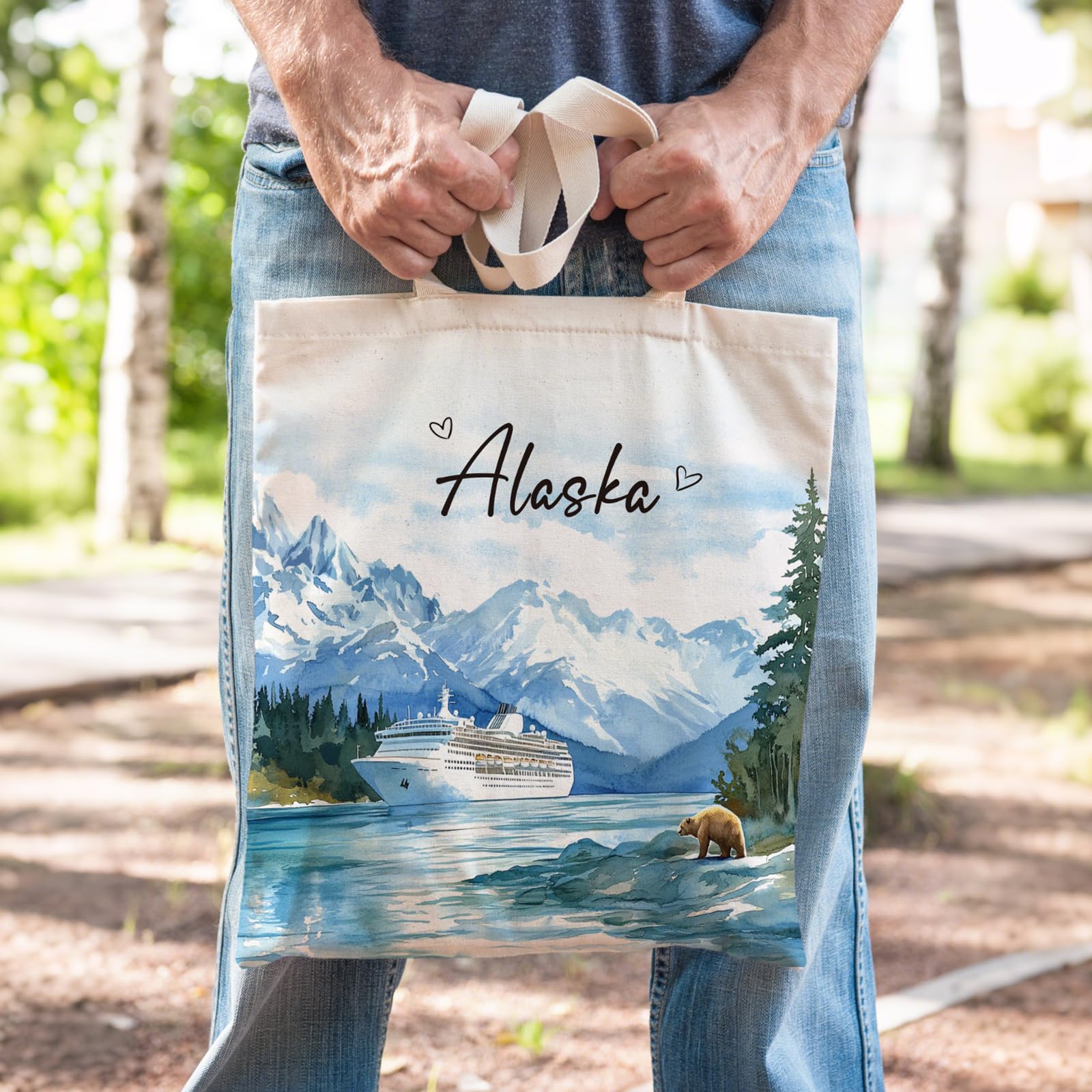 Bolsa VeloKomo Alaska con vacas de las Tierras Altas, toque rústico para paseos y tiendas.