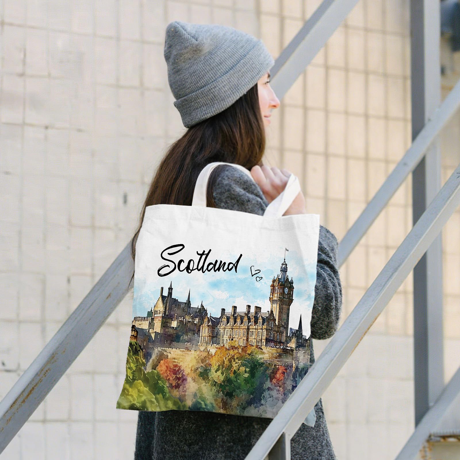 Bolsa VeloKomo Escocia: diseño de limones, uso diario para compras.