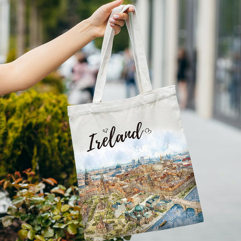 VeloKomo Irlanda, diseño limones, perfecto para compras sostenibles.