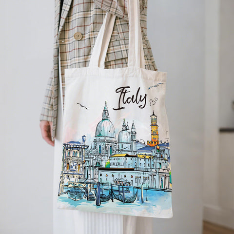 VeloKomo bolso Italia con limones italianos, perfecto para compras diarias.