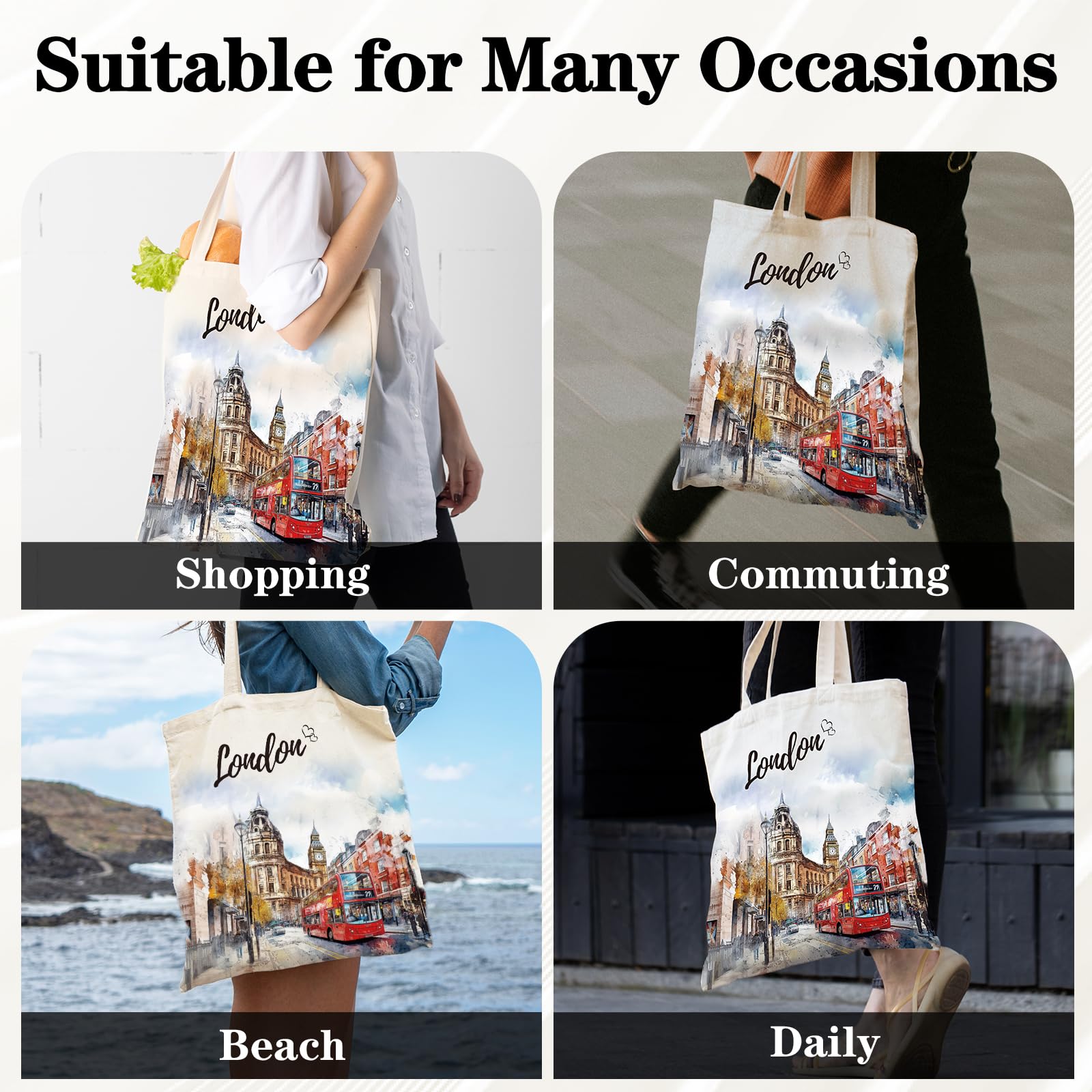 VeloKomo London tote con bolsillo interior, organización rápida para llaves y cartera.