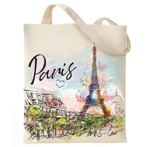 VeloKomo Paris Tote acuarela: ritual de paseo por la ciudad y compras diarias.