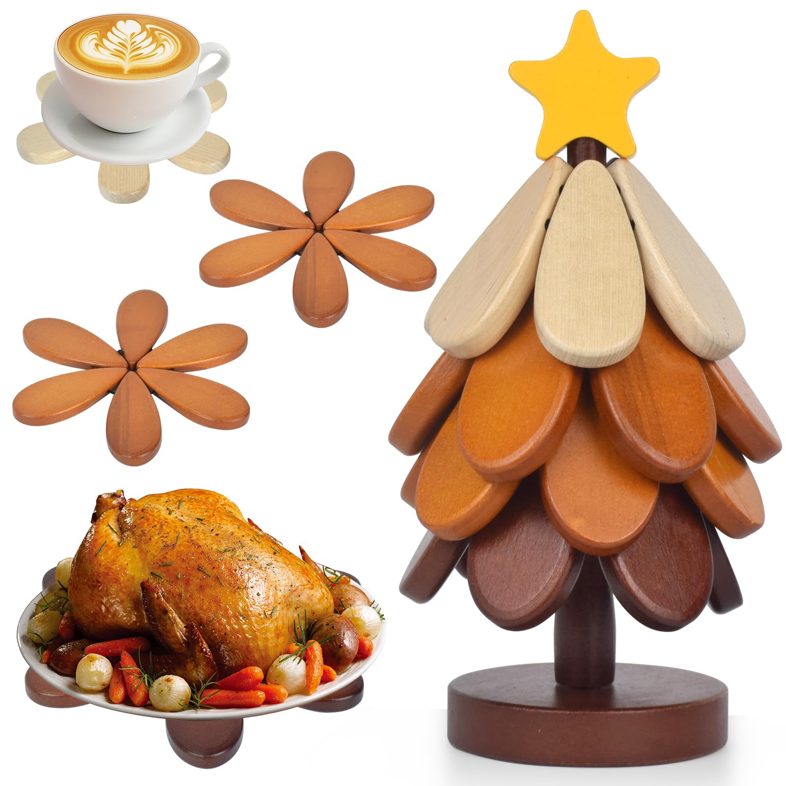 VeltHar posavasos-arbol blanco marfil para tazas y bebidas calientes