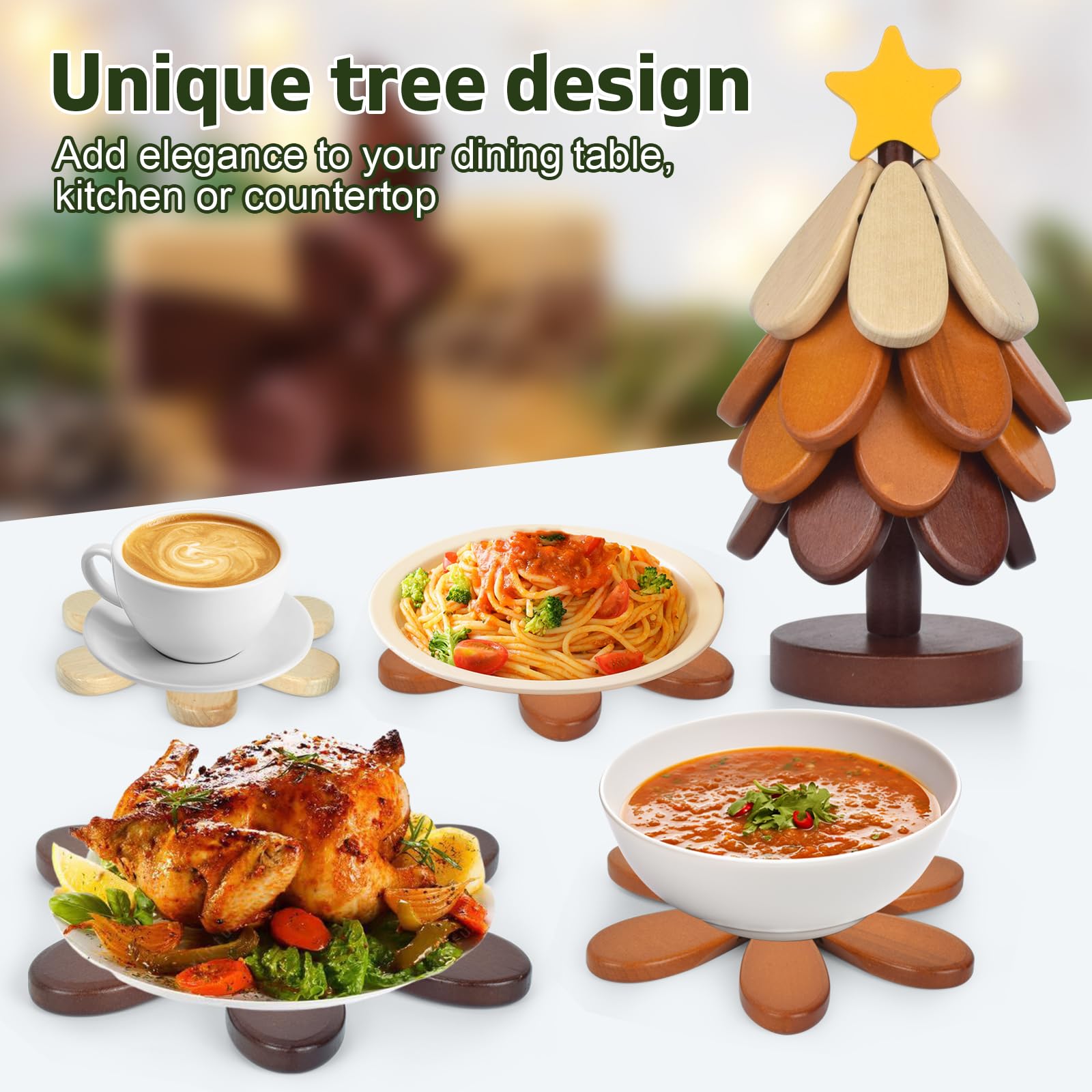 VeltHar posavasos-arbol miel claro para platos y tazones