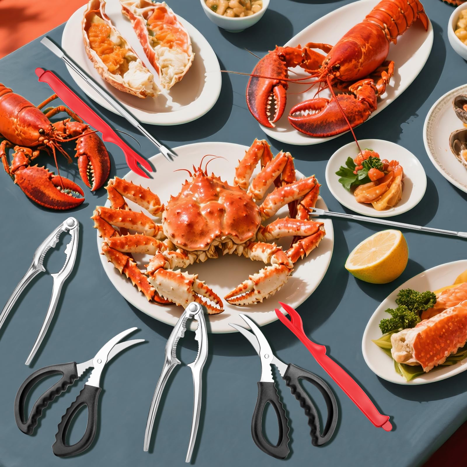 Veluft servicio de mariscos en la mesa para reuniones