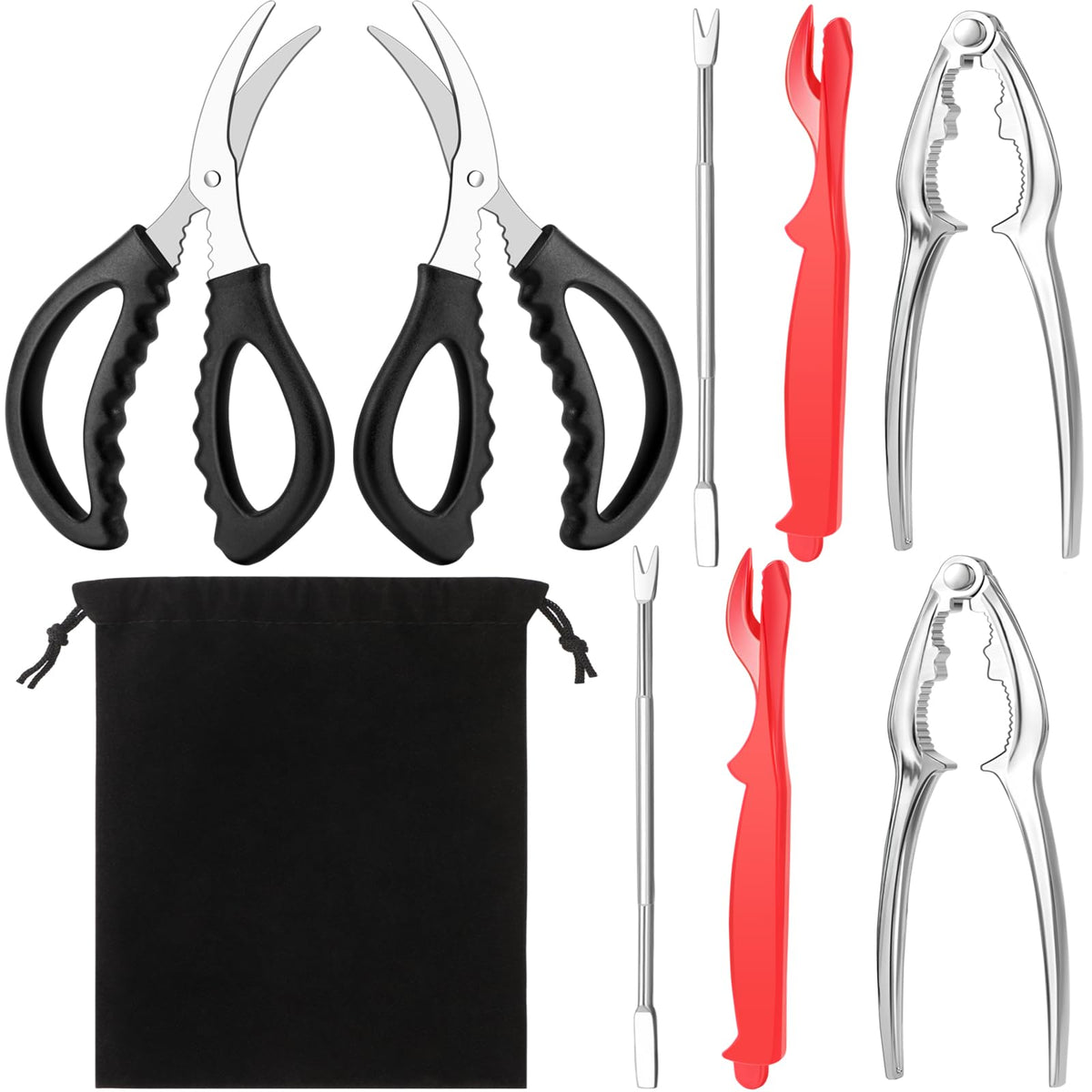 Veluft set completo de herramientas para mariscos, ideal para cangrejos y langostas