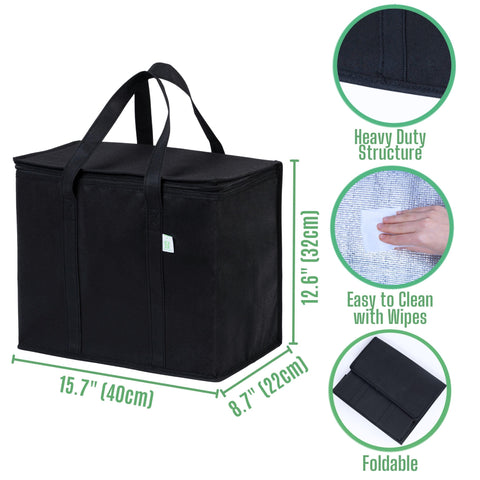 Bolsas VENO con tapa y cremallera doble conservan temperatura de alimentos.
