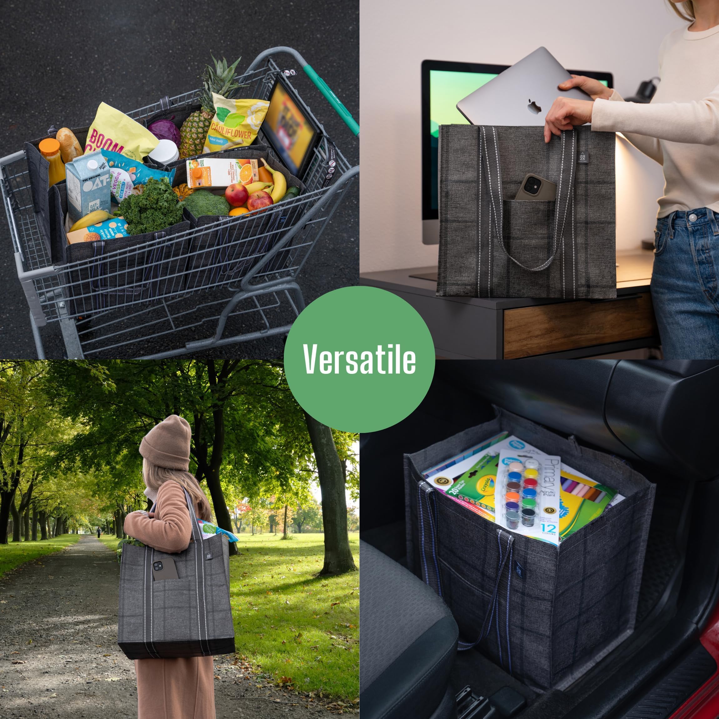 Bolsas VENO Windowpane con base dura para carga estable