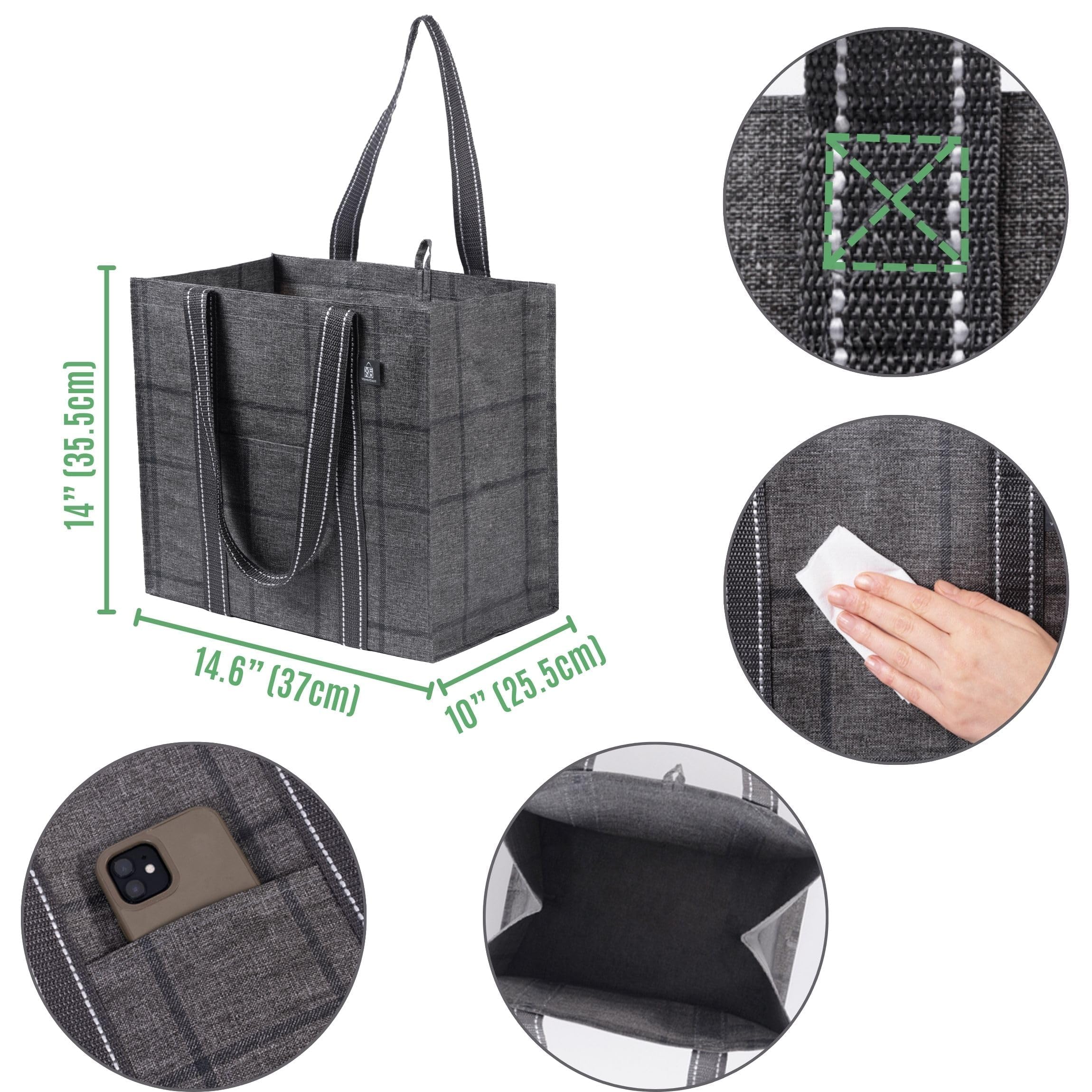 Bolso delantero de VENO Windowpane para artículos pequeños