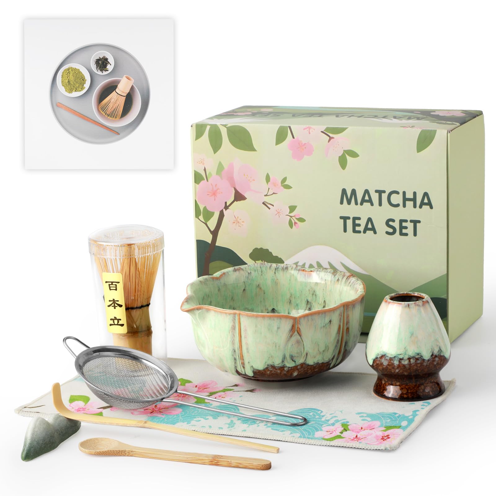 Tazón de matcha cerámico VENSEEN, diseño único para batidos suaves
