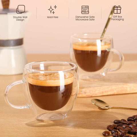 VENVENWEAVS diseño de doble capa, ideal para café cremoso en casa.