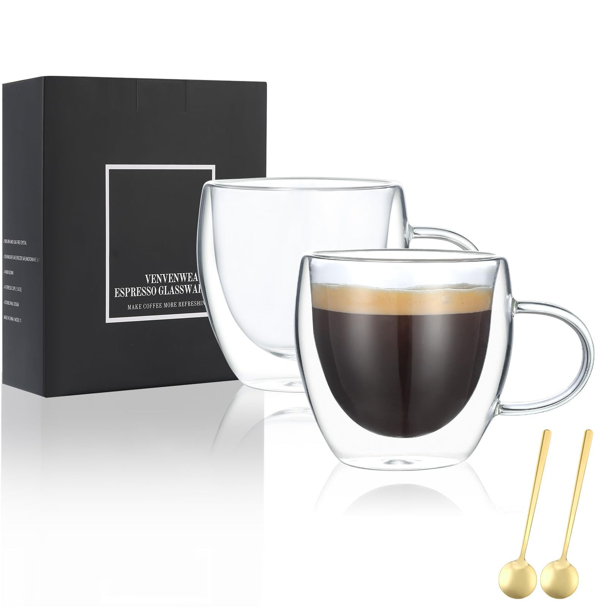 VENVENWEAVS tazas de café, doble pared, mantienen la temperatura y evitan quemaduras.