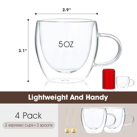 VENVENWEAVS vaso de borosilicato sin plomo, cristal claro para bebidas.