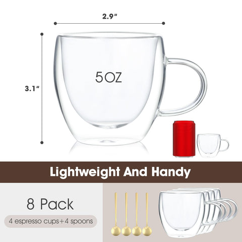 Taza espresso VENVENWEAVS, vidrio soplado a mano con acabado claro.