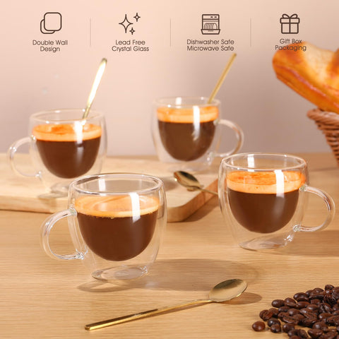 Tazas espresso VENVENWEAVS de 150 ml para espresso, cappuccino o latte.