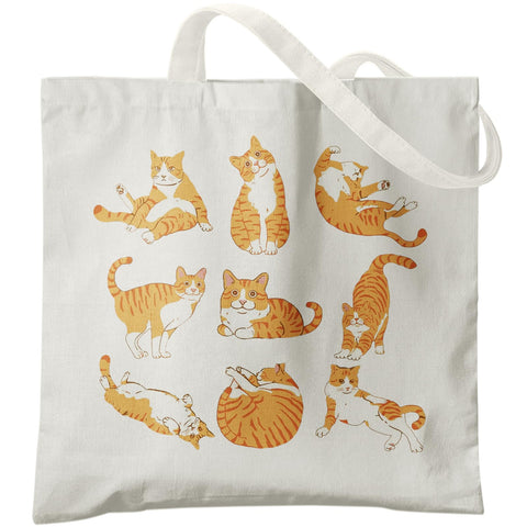 Veqzc bolsa tote gato naranja, ideal para compras diarias y estilo divertido.