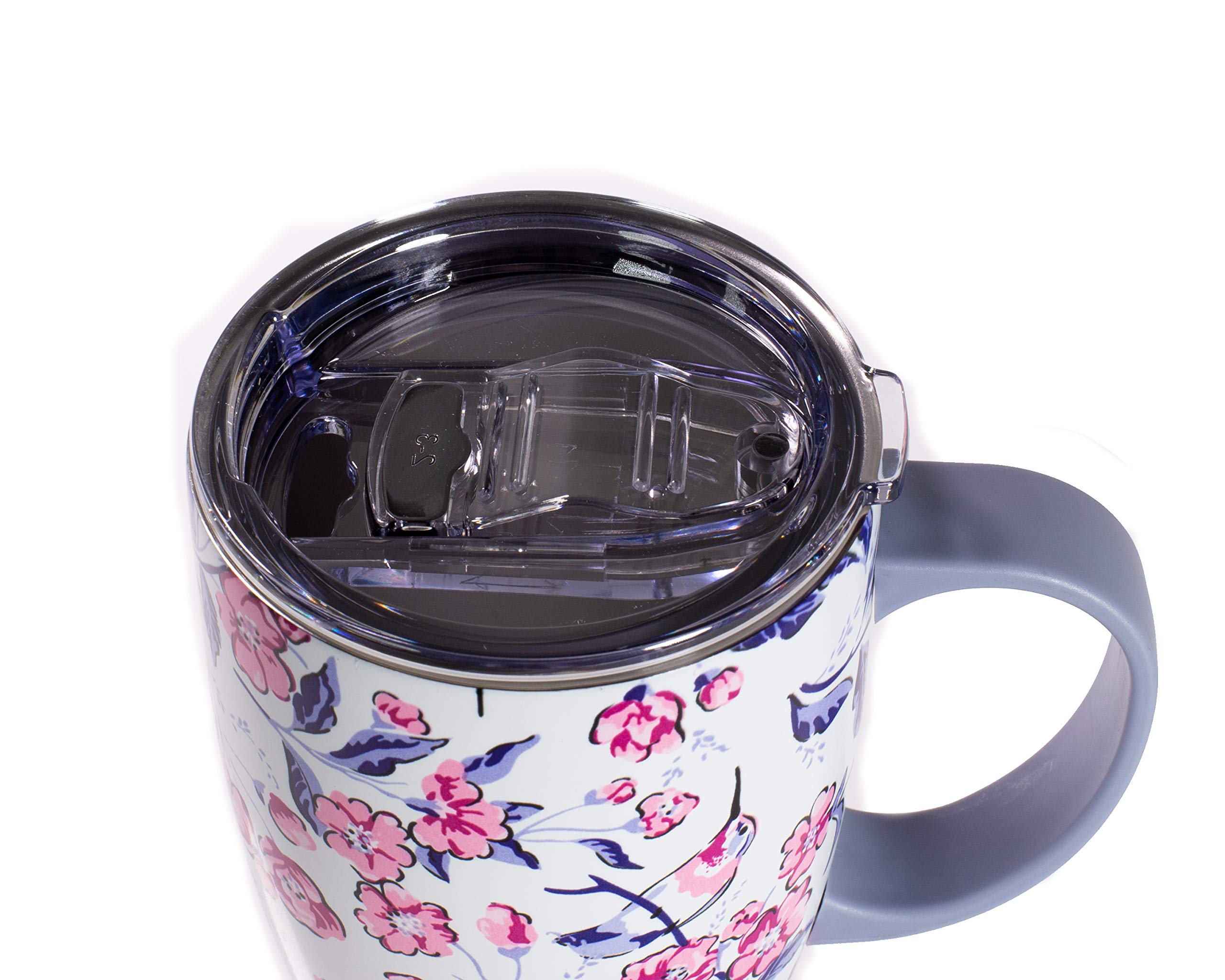 Vaso térmico inoxidable de Vera Bradley con tapa a prueba de fugas.