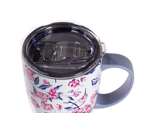 Vaso térmico inoxidable de Vera Bradley con tapa a prueba de fugas.