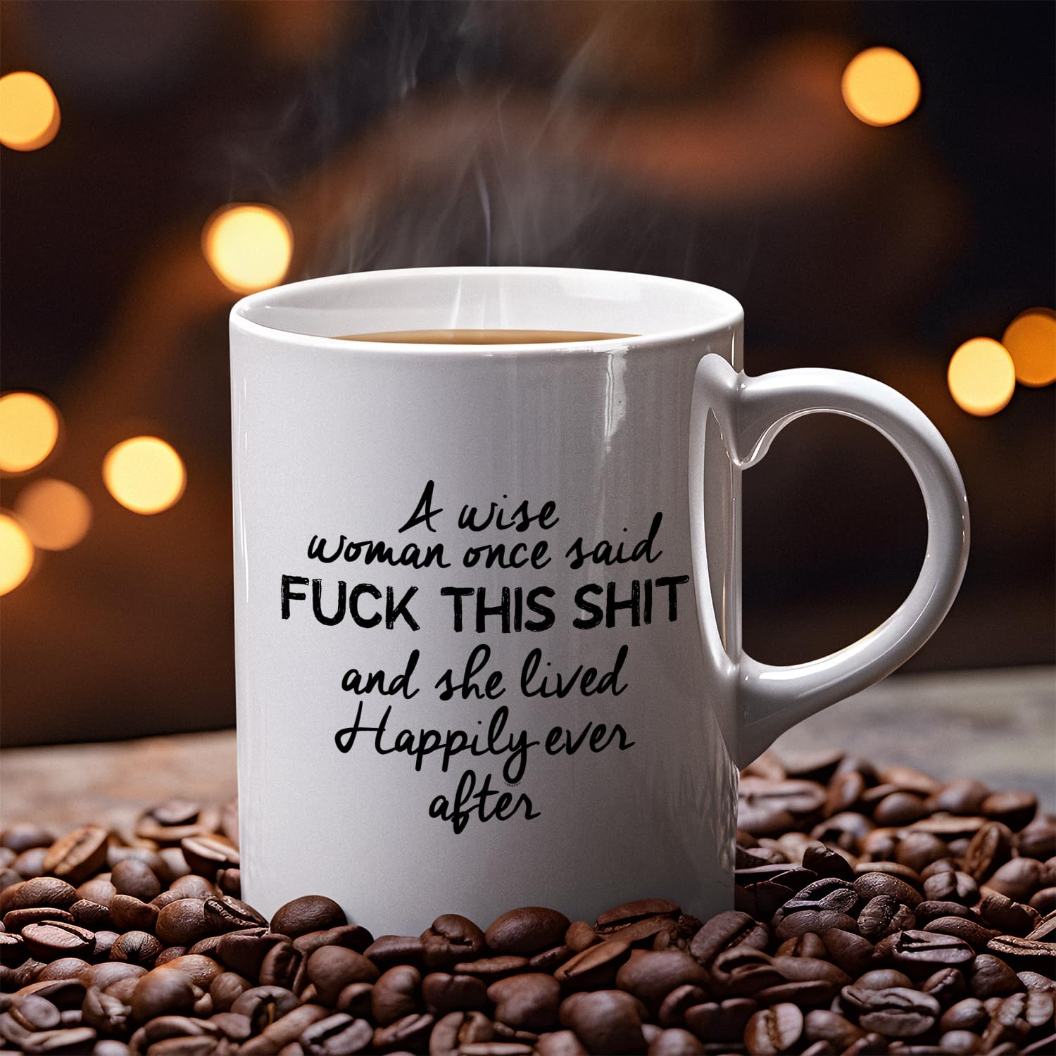 Veracco Taza blanca, capacidad 11 onzas, perfecto para café, té o chocolate caliente.