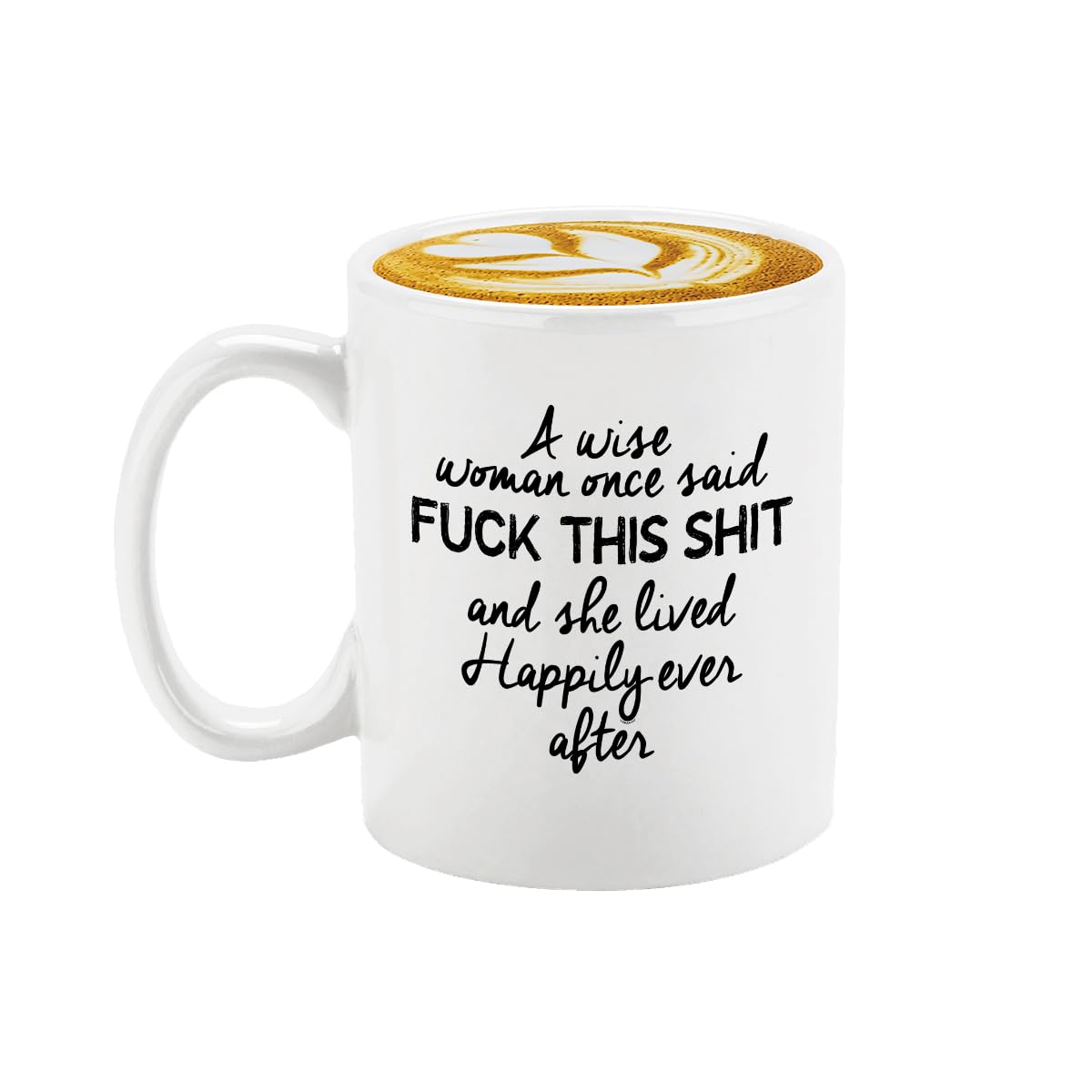 Veracco Taza blanca con frase divertida, ideal para empezar el día con humor.