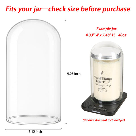 vercclik cúpula de vidrio fermentación 24oz: mantiene calor y humedad para fermentación estable