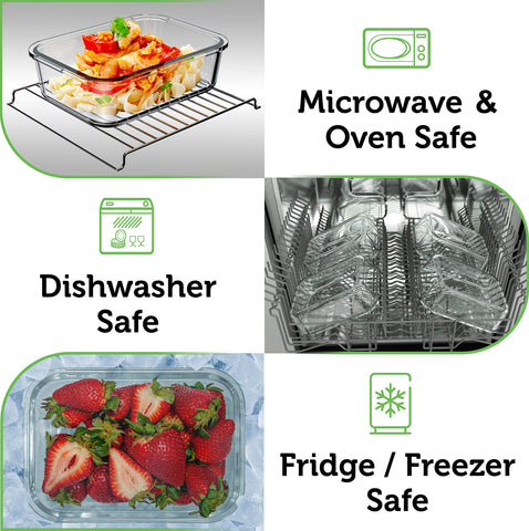Contenedores Verel aptos para congelar, microondas y horno para preparaciones rápidas.