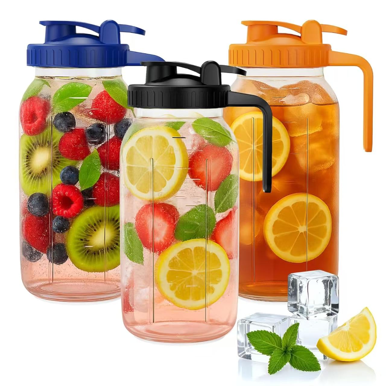 Veri Beond Jarra Mason 64oz con apertura amplia para verter sin goteos.