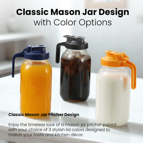 Veri Beond Jarra Mason 64oz construcción de vidrio duradero para uso diario.