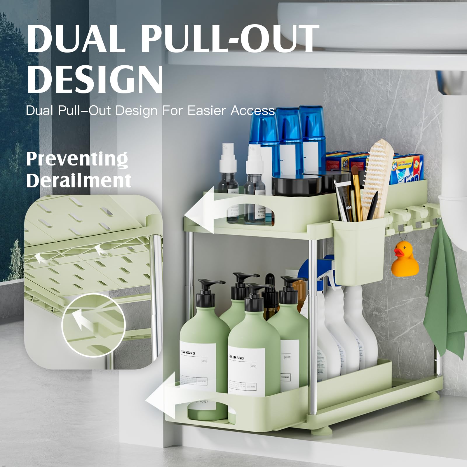 VERIFOST Organizador con deslizamiento dual para acceso cómodo.