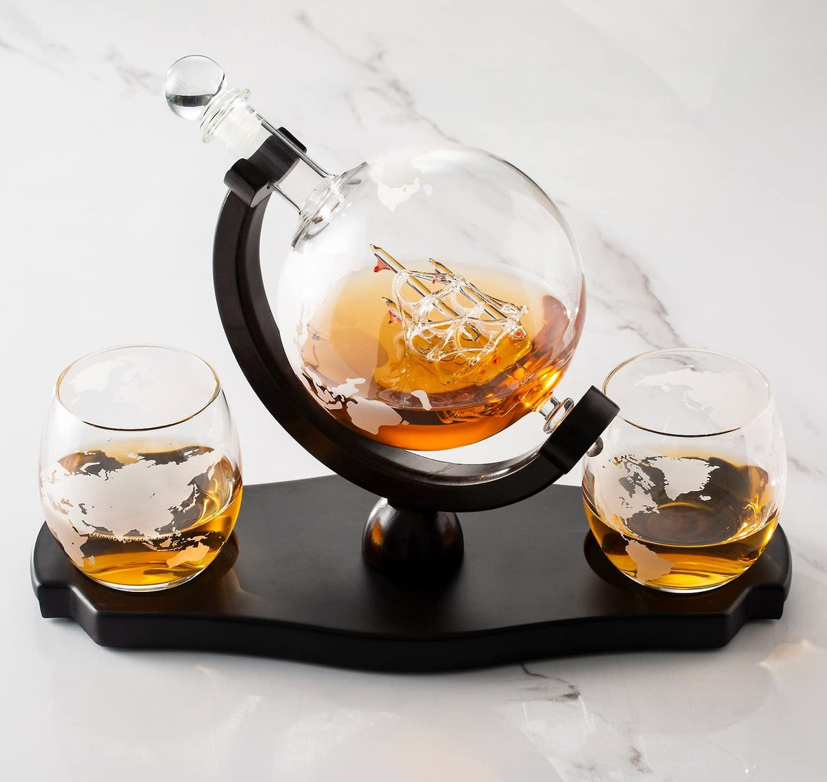 Verolux decantador whisky con globo grabado para servir con estilo.