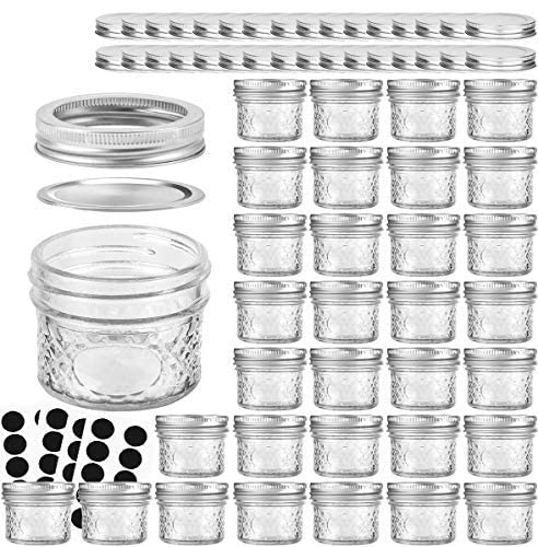 VERONES frascos mason 4oz con tapas plateadas, ideales para conservas y mermeladas.