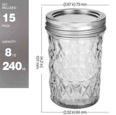 VERONES jarras-vidrio-8oz ideales para uso diario y regalos.