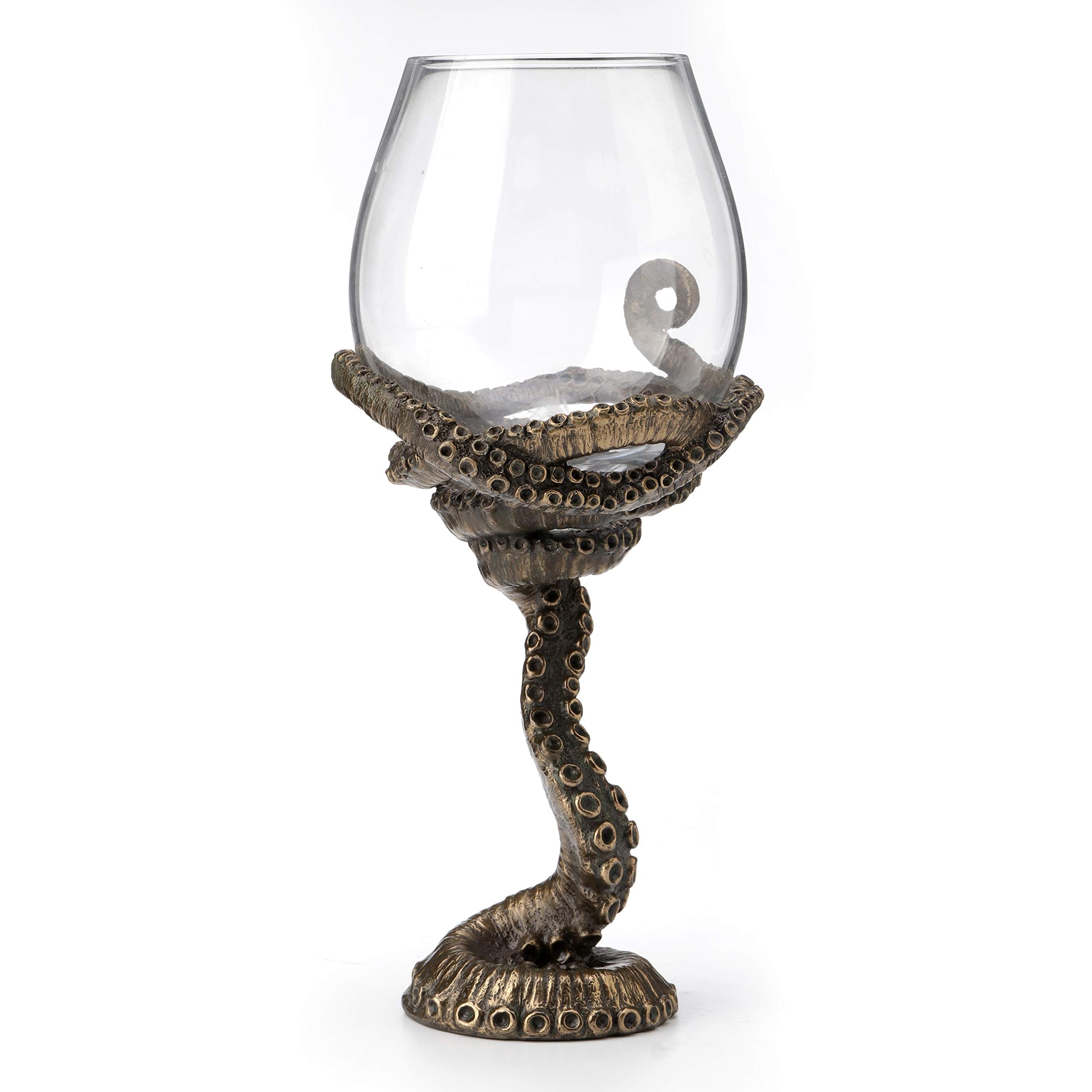 Veronese Design acabado bronce antiguo en copa de vino, elegante y duradera.