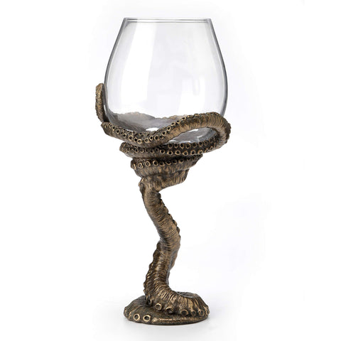 Veronese Design vaso de vino con tentaculo de pulpo, ideal como pieza decorativa.