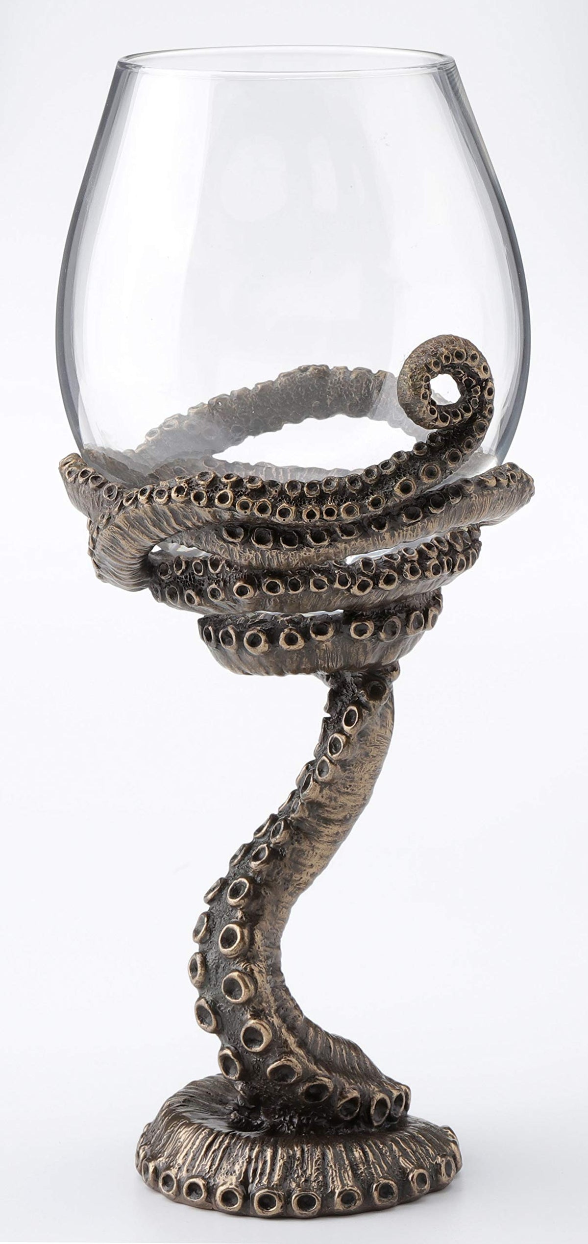 Veronese Design copa de vino con tentaculo de pulpo, decorativa.