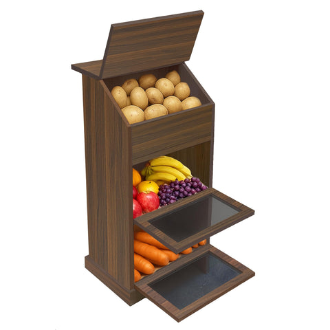 Verssure contenedor papas tres niveles con tapa: organización clara para patatas.