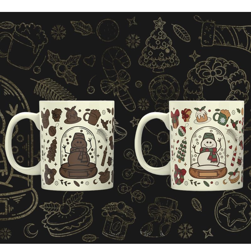 Taza VerumJade con mensajes festivos, efecto color cambia al estar caliente.