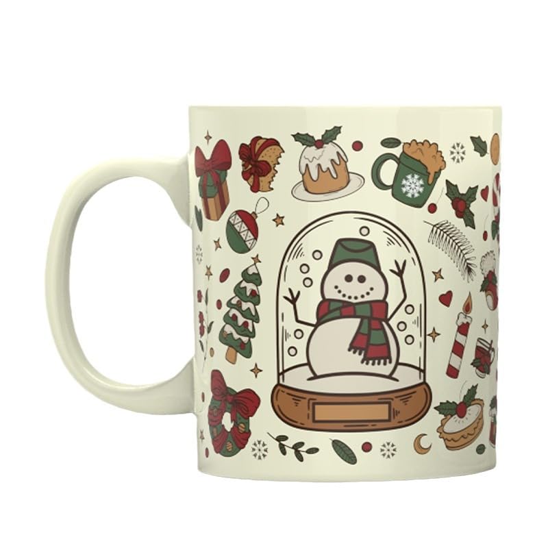 Taza VerumJade con muñeco de nieve, cambia color con el calor.