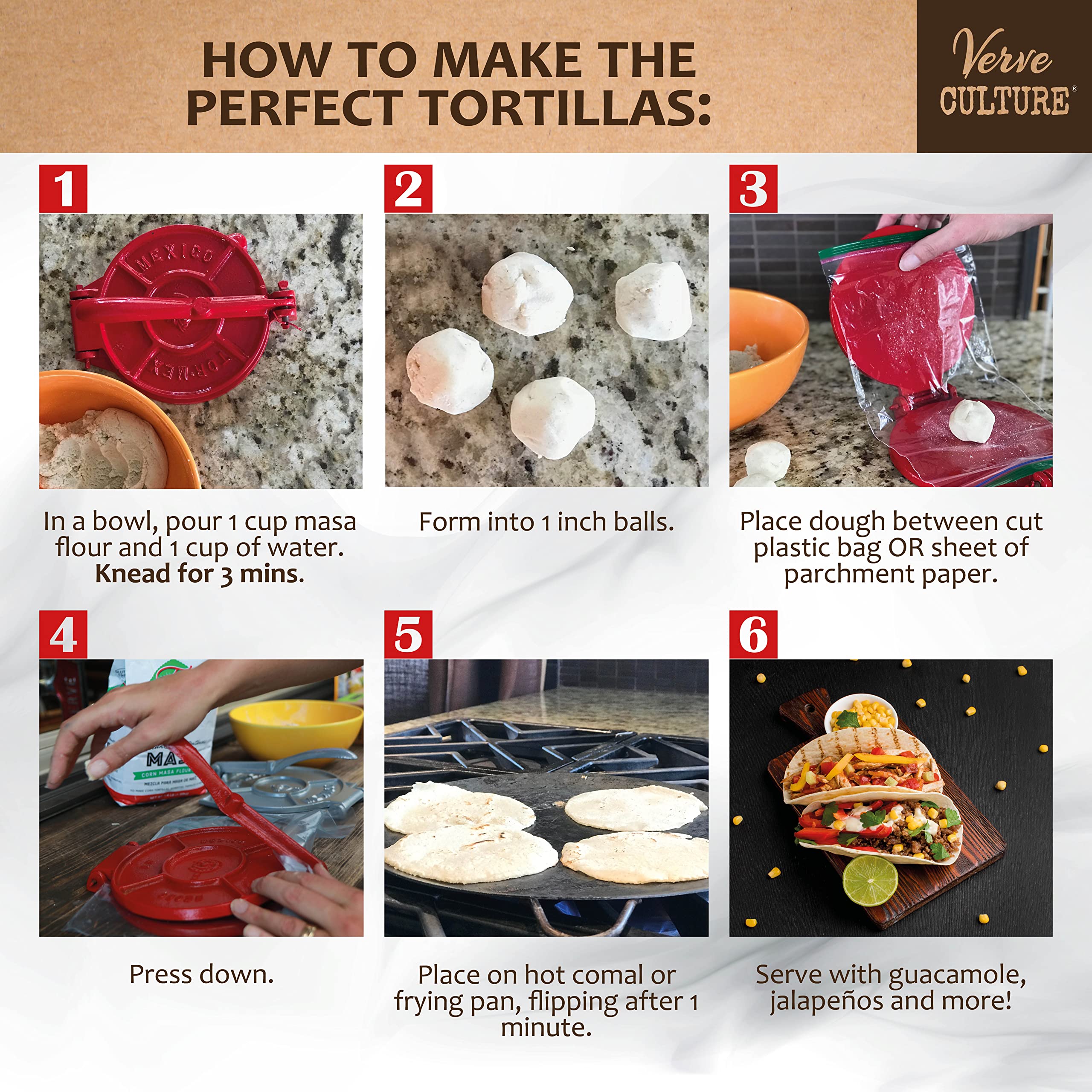 Libro de recetas Verve CULTURE con guía de tortillas y platillos tradicionales.